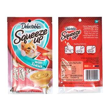 Delectables Squeeze Up Hartz Cat Treats Variety Bundle - 6 Pouches