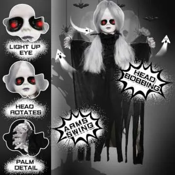 Spook Up Halloween with YOKUJITU Hanging Demon Girl Decoration