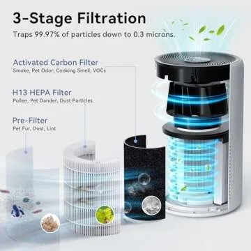 Tailulu D10 HEPA Air Purifier for Homes Up to 1360 ft²