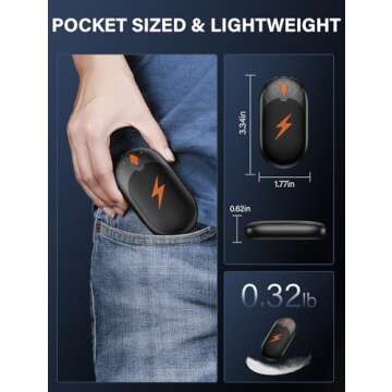 Hand Warmers Rechargeable 2 Pack, 8000mAh Portable Magnetic Electric Hand Warmer, Wolf-Shape Reusable Pocket Heater Up to 24 Hrs, Winter Gifts for Camping, Hunting, Fishing, Christmas