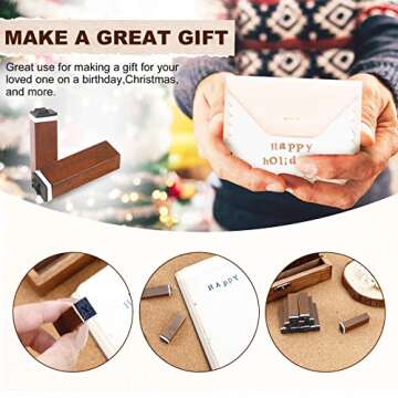 UCEC Letter Stamps, 70pcs Alphabet Stamps for Clay, Wooden Rubber Letter Number and Symbol Stamp Set for Scrapbooking Supplies DIY Craft Card Making