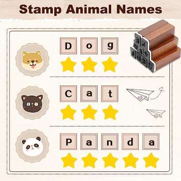 UCEC Letter Stamps, 70pcs Alphabet Stamps for Clay, Wooden Rubber Letter Number and Symbol Stamp Set for Scrapbooking Supplies DIY Craft Card Making