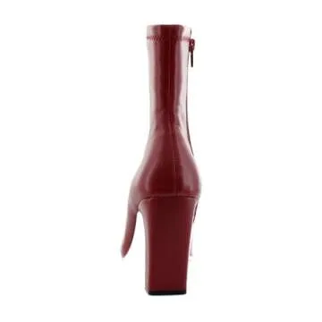 Steve Madden Women's Vinka Ankle Boot, Dark Red, 7.5