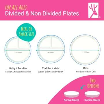 Elk and Friends Kids Porcelain Plates with Silicone Sleeves