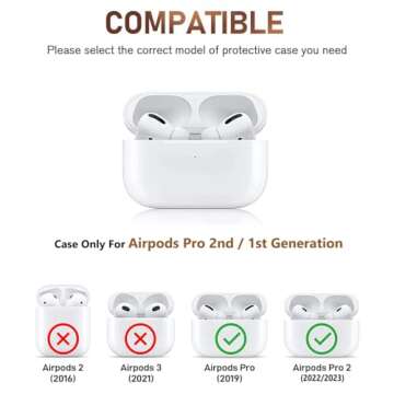 PHOEACC Cute Case for Airpod Pro with Glitter Shell Pearl Keychain Marble Hard TPU Protective Cover ...