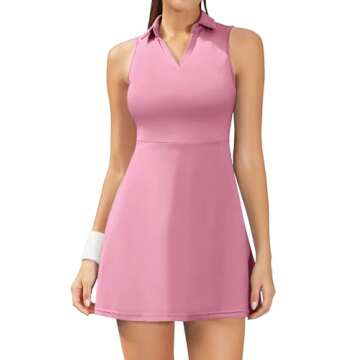 Fengbay Tennis Dress for Women with Built-in Shorts and 4 Pockets