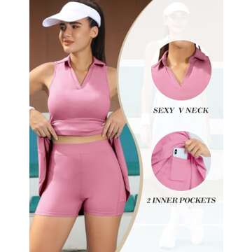 Fengbay Women's Tennis Dress with 4 Pockets & Shorts