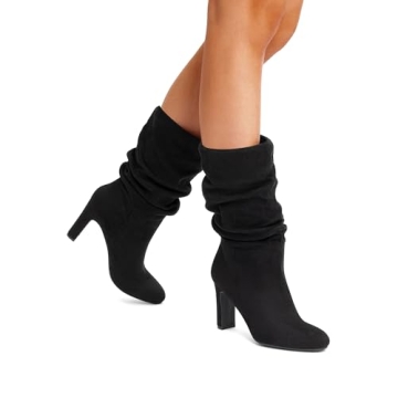 DREAM PAIRS Stylish Slouch Boots for Women Mid Calf