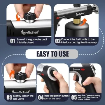 IgnitChef Powerful Propane Torch for Cooking and Grilling