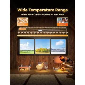 Smart Chicken Coop Heater, 200 Watts Chick Brooder Heating Plate Built-in Adaptive Temperature Sensor, Chicken Brooder Heater for 25 Chicks, Adaptable to Timer and Temp Controllers,UL-Compliant