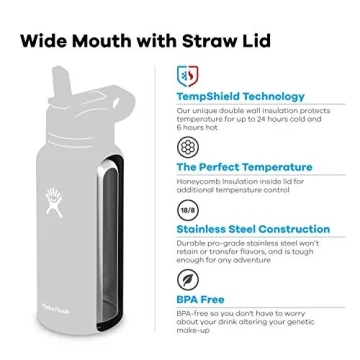 Hydro Flask Wide Mouth Straw Lid 40 oz Portable Water Bottle