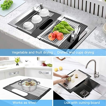 SISFORCE Roll Up Dish Drying Rack Multi-Function Kitchen Essential