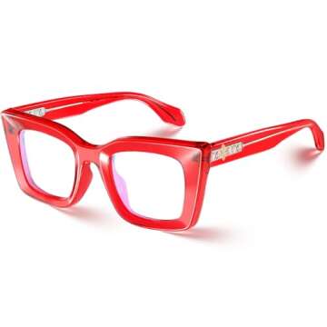 VISOONE Fashion Cat Eye TR90 Blue Light Blocking Glasses with Anti Computer Glare for Women CALIDA