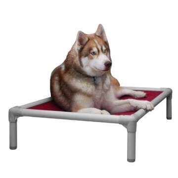 Kuranda Chewproof Bed - Almond PVC - 40" x 25" - Perfect for Sensitive Pets