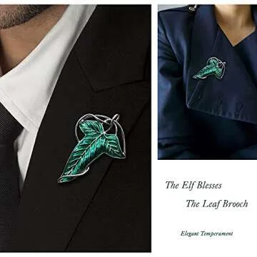 Bahamut Elegant Elven Leaf Brooch for All Occasions