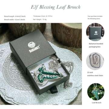 Bahamut Elegant Elven Leaf Brooch for All Occasions