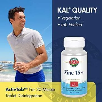 KAL Zinc 15+ | Immune Support & Metabolism Benefits | 100 Tablets