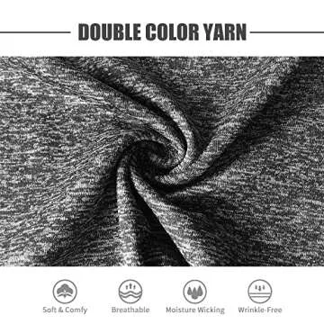 Mens Athletic Shirts Dry Fit Workout Running Gym Tshirt Sports Performance Tee Shirt(XL,Marled Charcoal)