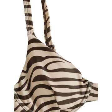 SweatyRocks Zebra Stripe Push Up Bikini Set - Women's Swimsuit