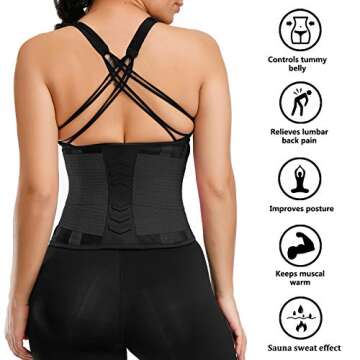 VENUZOR Waist Trainer Belt for Women - Waist Cincher Trimmer - Slimming Body Shaper Belt - Sport Gir...