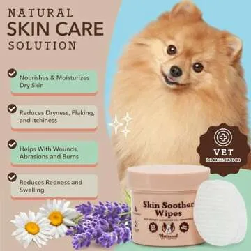 Natural Dog Company Skin Soother Wipes, 50 Count, Pet Wipes for Dogs, Hypoallergenic Formula, Dog Mo...