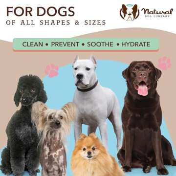 Natural Dog Company Skin Soother Wipes, 50 Count, Pet Wipes for Dogs, Hypoallergenic Formula, Dog Moisturizer for Dry Skin, Grooming Wipes for Dogs, Pet Itch Relief for Dogs