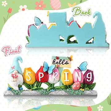 Hello Spring Resin Flower Figurines for Home or Office