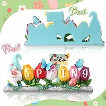 Hello Spring Resin Flower Figurines for Home or Office