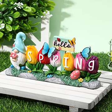Hello Spring Resin Flower Figurines for Home or Office