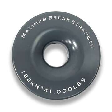 Overland Vehicle Systems Recovery Ring 4.00" 41,000 lb. Gray With Storage Bag - T6 6061 Aircraft Grade Aluminum - For Use for Truck, SUV, ATV and UTV