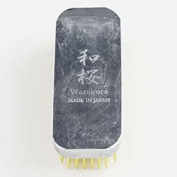 Wazakura Japanese Ikebana Kenzan Long Rectangular Flower Holder 3.4 in (87 mm), Made in Japan Floral Arranging Pin Frog Tool (3.4" (87mm) Long Rectangular Brass Kenzan)