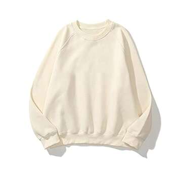 Chic Oversized Fleece Sweatshirt for Women in Apricot