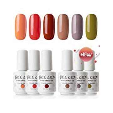 Gellen Red Gel Nail Polish, Winter Autumn Nail Gel Colors Home Nail Art Gel Manicure