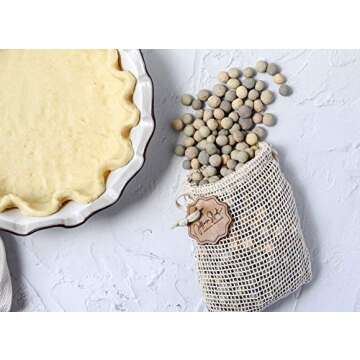 Jefferson Street Ceramics - Made in USA - Ceramic Pie Weights - Natural Clay Beads for Baking Blind Crust - 2.4 lbs with Mesh Bag