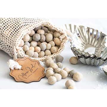 Jefferson Street Ceramics - Made in USA - Ceramic Pie Weights - Natural Clay Beads for Baking Blind Crust - 2.4 lbs with Mesh Bag