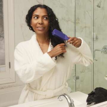 Purple Detangler Brush by Felicia Leatherwood - For Kinky, Curly, Wavy 4c or Straight Hair - Tame Your Tangles Smooth Your Coils - Pain Free for All Ages