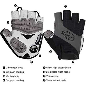 CXWXC Cycling Gloves - Breathable Gel Riding Gloves for All