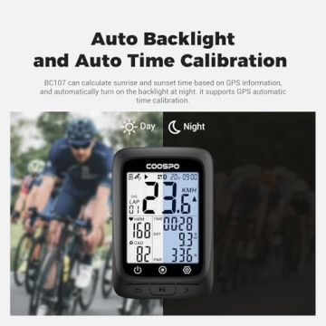 COOSPO GPS Bike Computer with Bluetooth and Backlight Feature