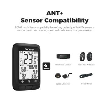 COOSPO GPS Bike Computer with Bluetooth and Backlight Feature