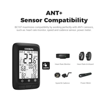 COOSPO GPS Bike Computer with Bluetooth and Backlight Feature