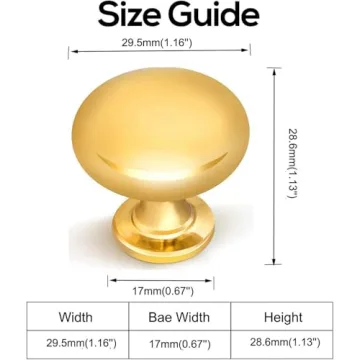 Stylish 15Pack Cabinet Knobs in Champagne Brass for Home Decor