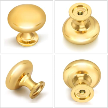 Stylish 15Pack Cabinet Knobs in Champagne Brass for Home Decor