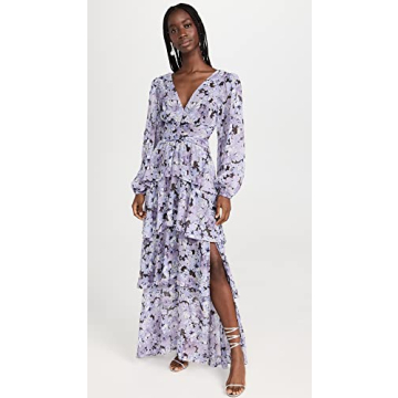 ASTR the label Anora Dress, Black Purple Floral