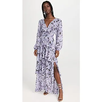 ASTR the label Anora Dress, Black Purple Floral