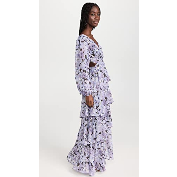 ASTR the label Anora Dress, Black Purple Floral
