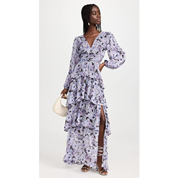 ASTR the label Anora Dress, Black Purple Floral