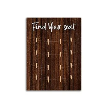 Find Your Seat Wedding Sign - Elegant Wood Seating Chart Board for DIY Weddings