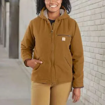 Carhartt Women's Loose Fit Washed Duck Sherpa Lined Jacket for Optimal Comfort and Warmth