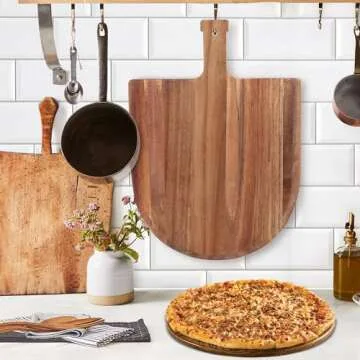 LotFancy Acacia Wood Pizza Peel for Baking and Serving