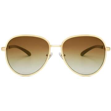 SOJOS Retro Trendy Aviator Sunglasses Women Men 90s Vintage Glasses Stylish Sunglasses SJ1216,(Gold/...